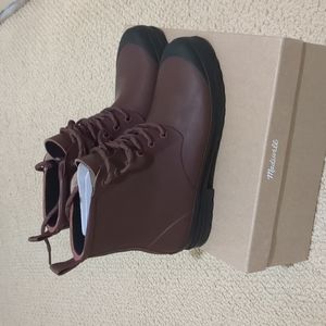 Gently worn Madewell Lace Up Rain Boots